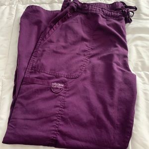 💜 Cherokee Work Wear Scrub Pants XL Petite Eggplant Purple 💜